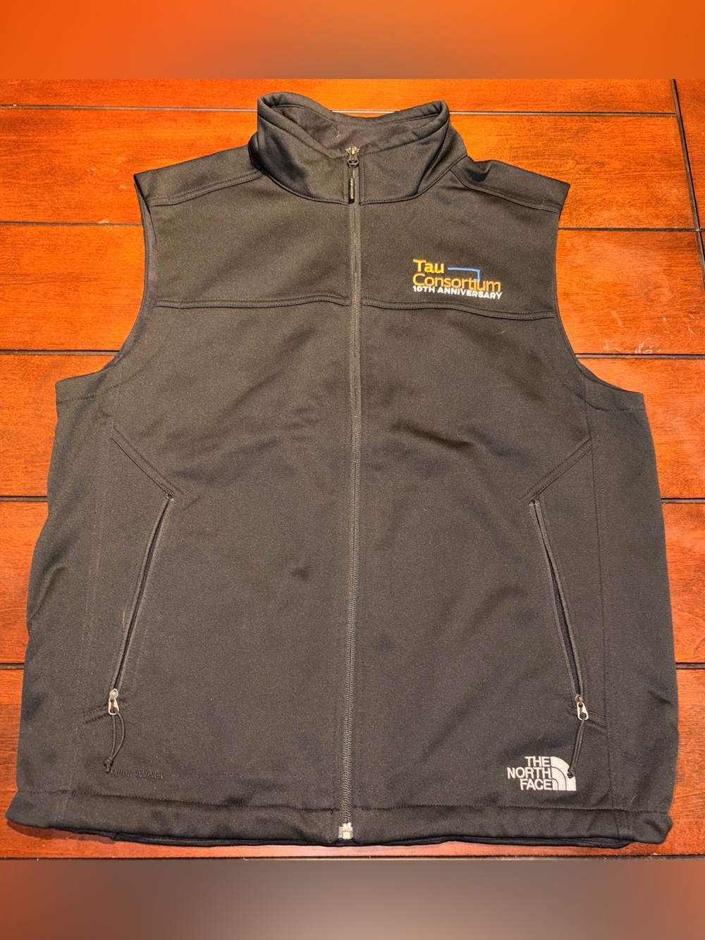 The North Face WindWall Men's Large Black Vest Tau Consortium 10th Anniversary